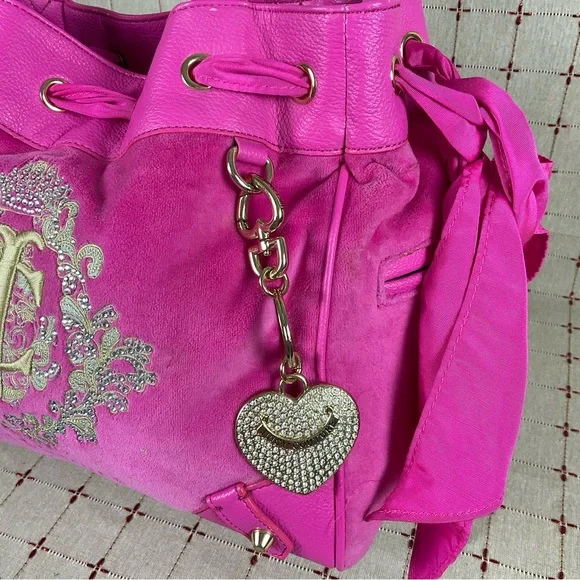 💖HP💖 Juicy Couture Hot Pink Snowflake Daydreamer Super Soft Velour Embroidered - Picture 5 of 15